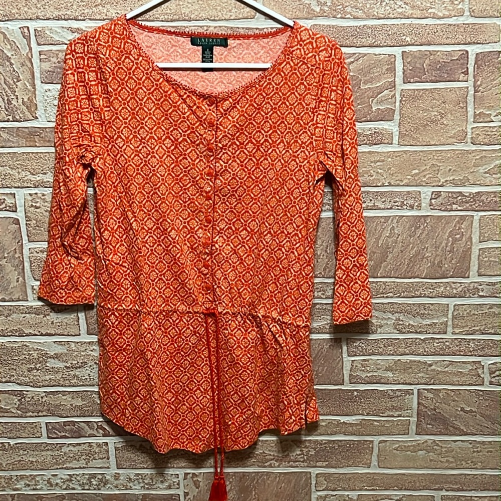 Women’s Orange geometric Tunic Ralph Lauren S Small